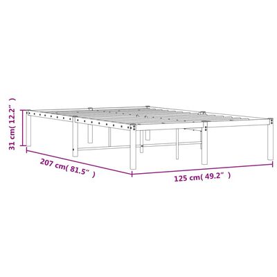 vidaXL Kovinski posteljni okvir črn 120x200 cm