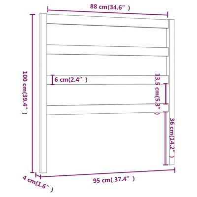 vidaXL Posteljno vzglavje medeno rjavo 95x4x100 cm trdna borovina