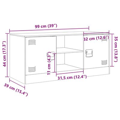 vidaXL TV omarica olivno zelena 99x39x44 cm jeklo