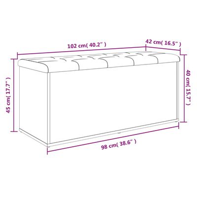 vidaXL Klop za shranjevanje rjavi hrast 102x42x45 cm inženirski les