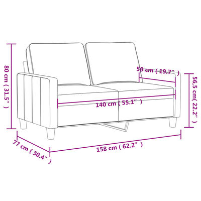 vidaXL Dvosed temno zelen 140 cm žamet