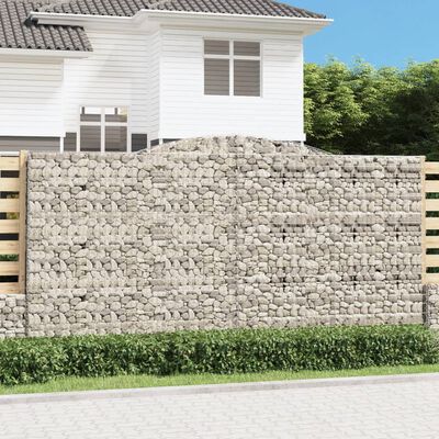 vidaXL Obokane gabion košare 6 kosa 400x30x200/220 cm pocinkano železo