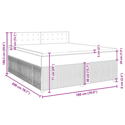 vidaXL Box spring postelja z vzmetnico modra 180x200 cm blago