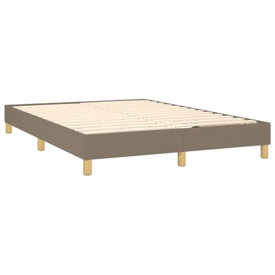 vidaXL Box spring postelja z vzmetnico taupe 140x190 cm blago