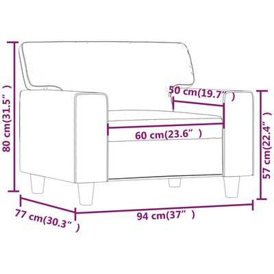 vidaXL Fotelj krem 60 cm umetno usnje