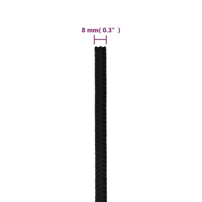 vidaXL Delovna vrv črna 8 mm 25 m poliester