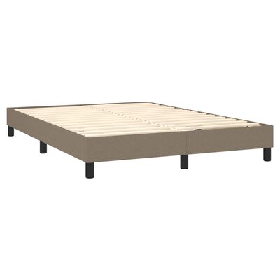 vidaXL Box spring postelja z vzmetnico LED taupe 140x200 cm blago