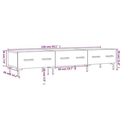 vidaXL TV omarica črna 150x36x30 cm inženirski les