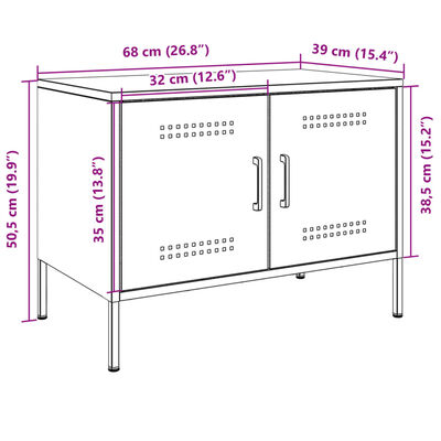 vidaXL TV omarica roza 68x39x50,5 cm jeklo