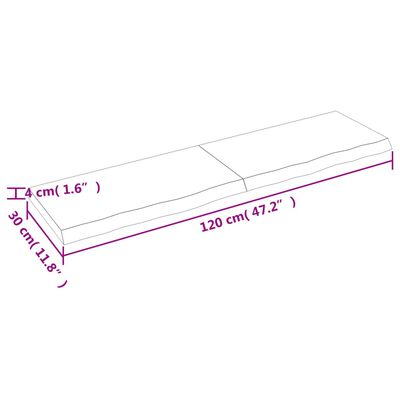 vidaXL Kopalniški pult temno rjav 120x30x(2-4) cm obdelan trden les