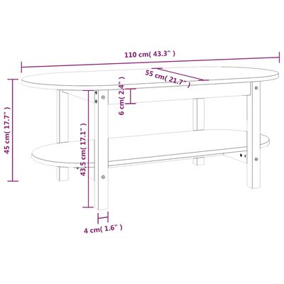 vidaXL Klubska mizica medeno rjava 110x55x45 trdna borovina