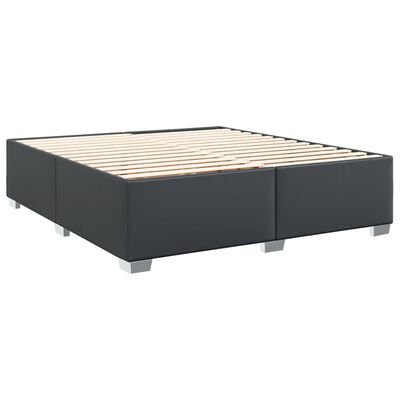 vidaXL Box spring postelja z vzmetnico črn 180x200 cm umetno usnje