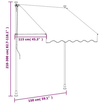 vidaXL Zložljiva tenda antracit 150x150 cm tkanina in jeklo