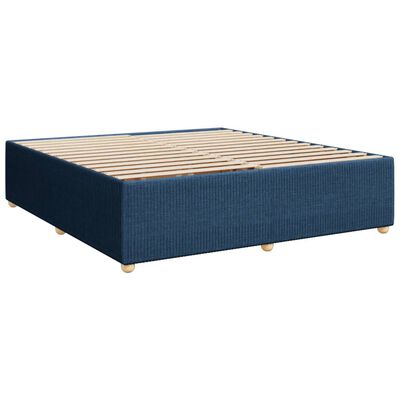 vidaXL Box spring postelja z vzmetnico modra 180x200 cm blago