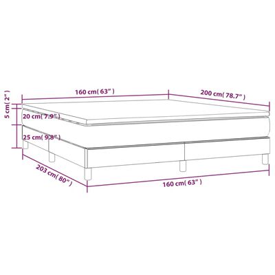 vidaXL Box spring postelja z vzmetnico temno modra 160x200 cm žamet