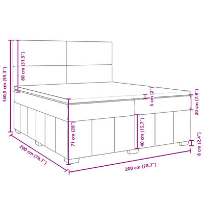 vidaXL Box spring postelja z vzmetnico temno rjav 200x200 cm blago