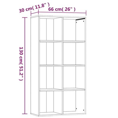 vidaXL Knjižna omara/komoda dimljen hrast 66x30x130 cm inženirski les