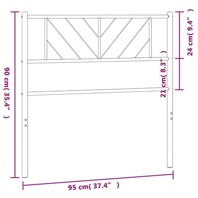 vidaXL Kovinsko vzglavje belo 90 cm