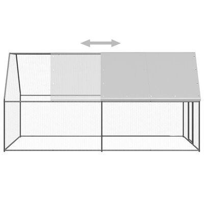 vidaXL Kokošnjak 2x4x2 m pocinkano jeklo