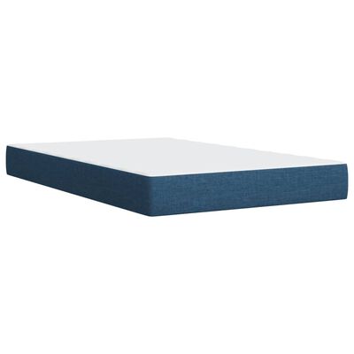 vidaXL Box spring postelja z vzmetnico modra 90x190 cm blago