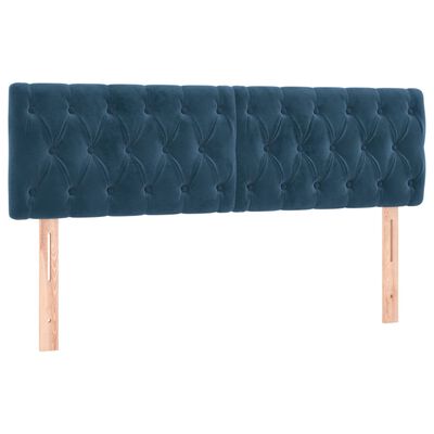 vidaXL Box spring postelja z vzmetnico temno modra 140x190cm žamet