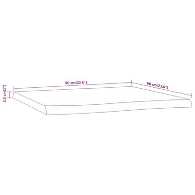 vidaXL Mizna plošča 60x60x2,5 cm kvadratna trdna akacija naravni rob