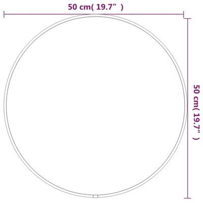 vidaXL Stensko ogledalo srebrno Ø 50 cm okroglo