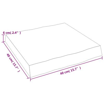 vidaXL Mizna plošča sv. rjava 40x40x(2-6) cm obdelana trdna hrastovina