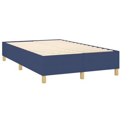 vidaXL Box spring postelja z vzmetnico moder 120x200 cm blago