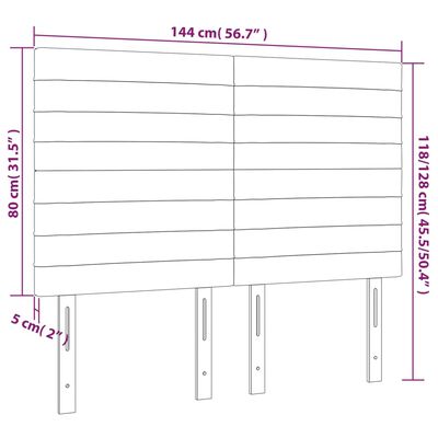 vidaXL Posteljno vzglavje 4 kosa temno siv 72x5x78/88 cm blago