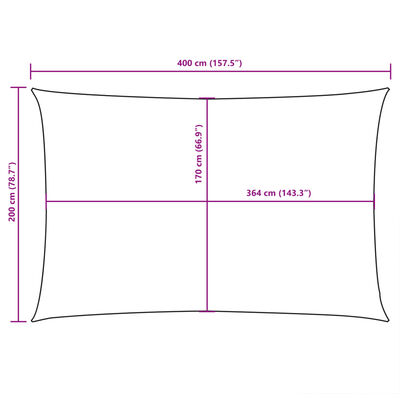 vidaXL Senčno jadro oksford tekstil pravokotno 2x4 bež
