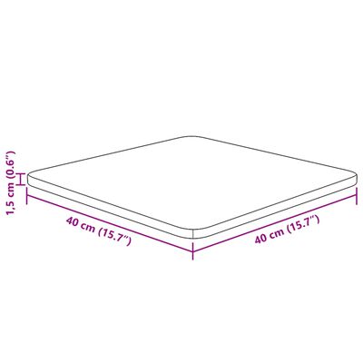 vidaXL Kvadratna mizna plošča tem. rjava 40x40x1,5 cm trdna hrastovina