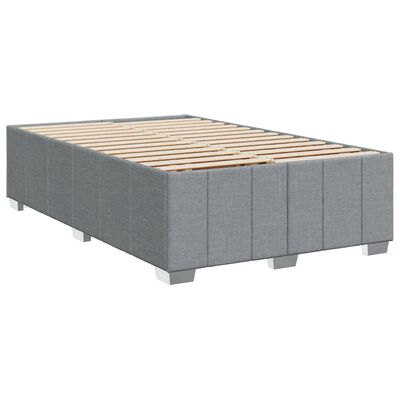 vidaXL Box spring postelja z vzmetnico svetlo siva 120x200 cm blago