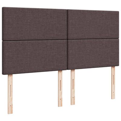 vidaXL Box spring postelja z vzmetnico temno rjav 200x200 cm blago