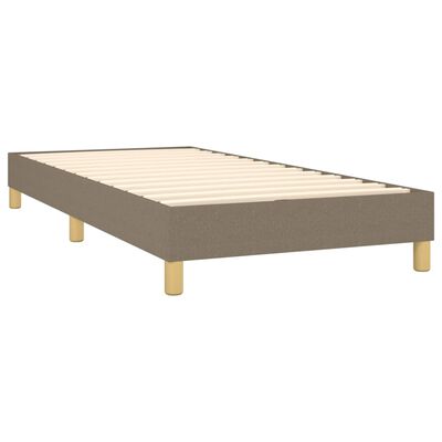 vidaXL Box spring postelja z vzmetnico LED taupe 100x200 cm blago