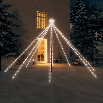 vidaXL Novoletna jelka notranje/zunanja 576 LED hladno bela 3,6 m