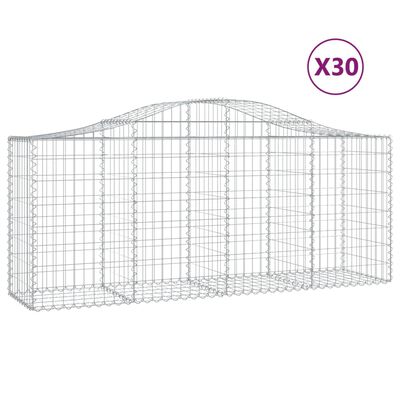 vidaXL Obokane gabion košare 30 kosov 200x50x80/100 cm cinkano železo