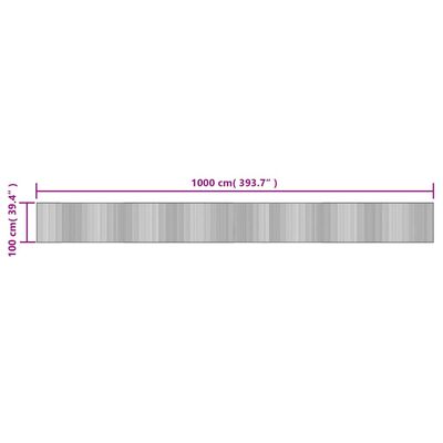 vidaXL Preproga pravokotna črna 100x1000 cm bambus