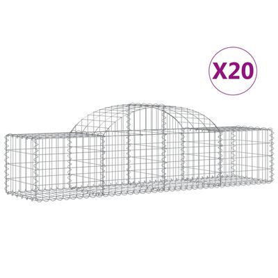 vidaXL Obokane gabion košare 20 kosov 200x50x40/60 cm pocinkano železo