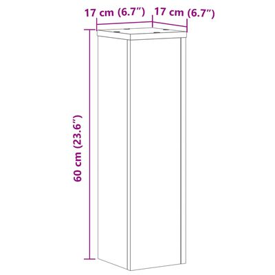 vidaXL Stojalo za rastline 2 kosa črno 17x17x60 cm inženirski les