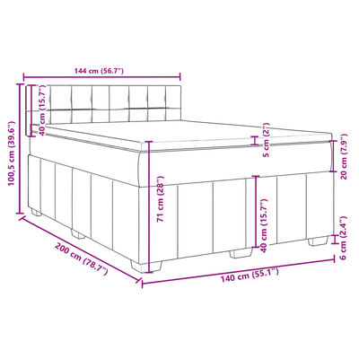 vidaXL Box spring postelja z vzmetnico črna 140x200 cm blago