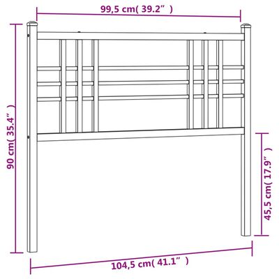 vidaXL Kovinsko vzglavje belo 100 cm