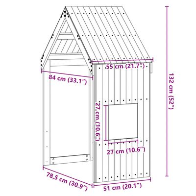 vidaXL Streha za otroško posteljo 55x84x132 cm trdna borovina