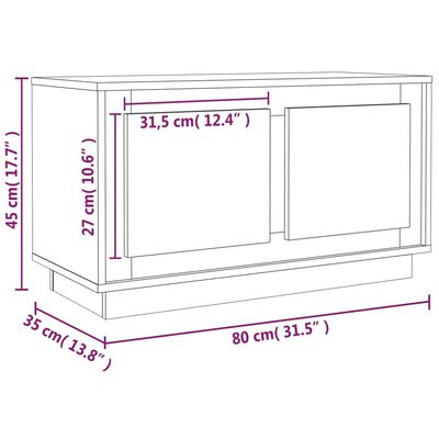 vidaXL TV omarica siva sonoma 80x35x45 cm inženirski les