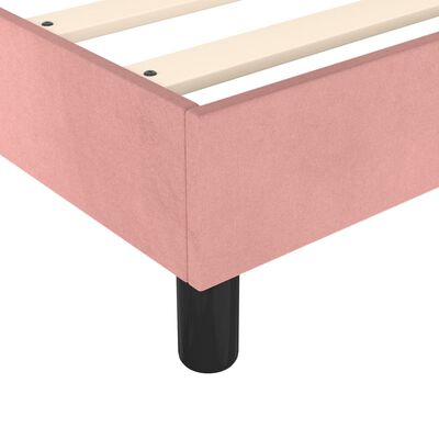 vidaXL Box spring postelja z vzmetnico roza 100x200 cm žamet