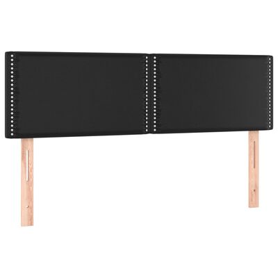 vidaXL Box spring postelja z vzmetnico LED črna 140x200 cm um. usnje