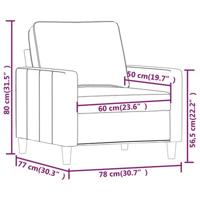 vidaXL Fotelj temno zelen 60 cm žamet