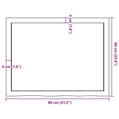 vidaXL Mizna plošča sv. rjava 80x60x(2-6) cm obdelana trdna hrastovina