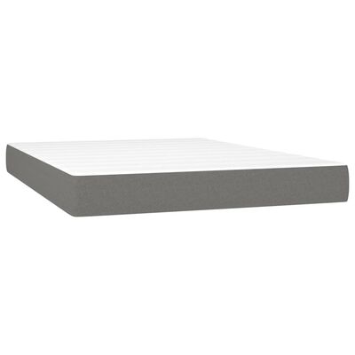 vidaXL Box spring posteljni z vzmetnico temno siv 140x190 cm blago