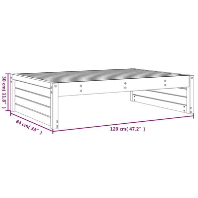 vidaXL Vrtni stolček za noge siv 120x80 cm trdna borovina